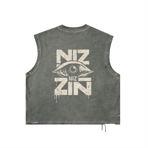 Distressed NIZ Eyelet Tank Top